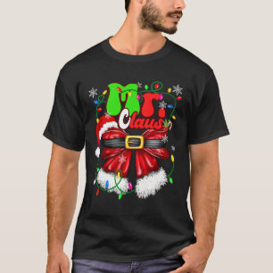 Mr And Mrs Claus Couples Cute Santa Christmas Ligh T-Shirt