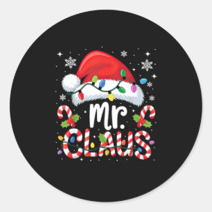 Mr And Mrs Claus Couples Matching Christmas Classic Round Sticker