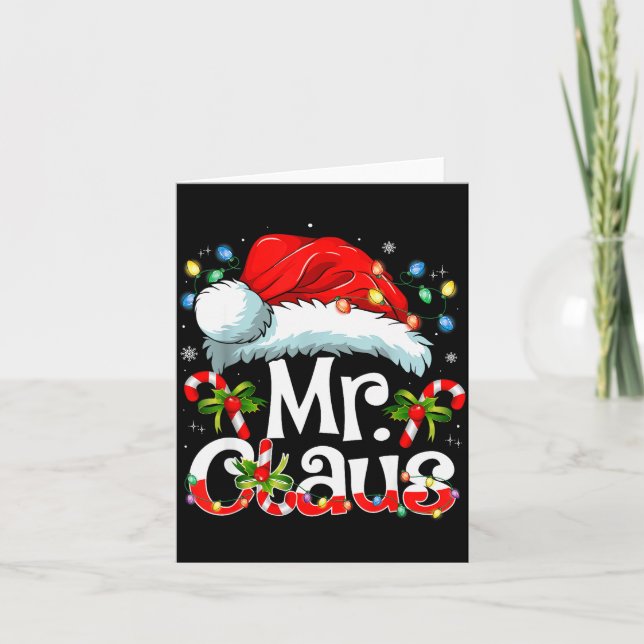 Mr And Mrs Claus Couples Matching Christmas Pajama Card (Front)