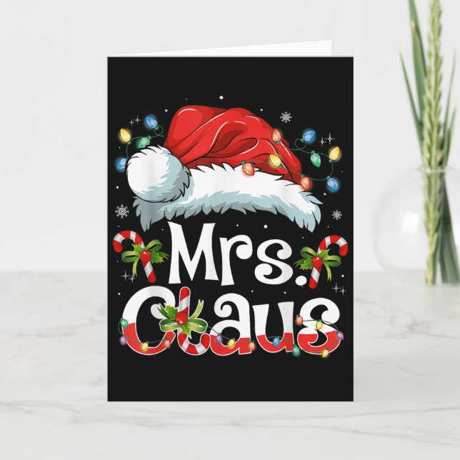 Mr And Mrs Claus Couples Matching Christmas Pajama Card (Front)