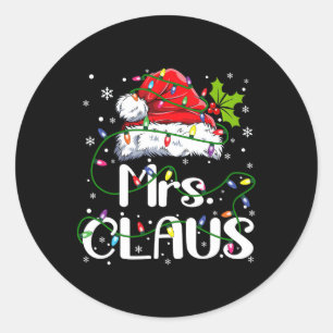 Mr And Mrs Claus Couples Matching Christmas Pajama Classic Round Sticker