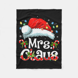 Mr And Mrs Claus Couples Matching Christmas Pajama Fleece Blanket