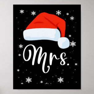 Mr And Mrs Claus Couples Matching Christmas Pajama Poster