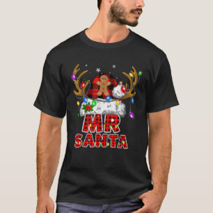 Mr and Mrs Claus Couples Matching Christmas Pajama T-Shirt