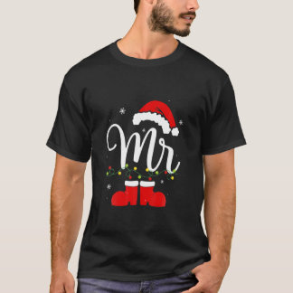 Mr And Mrs Claus Couples Matching Christmas Pajama T-Shirt