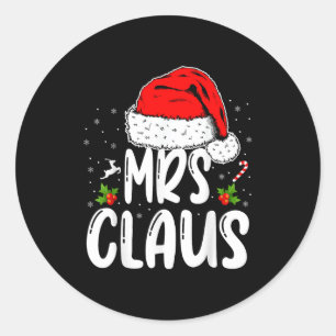 Mr And Mrs Claus Couples Matching Christmas Santa Classic Round Sticker