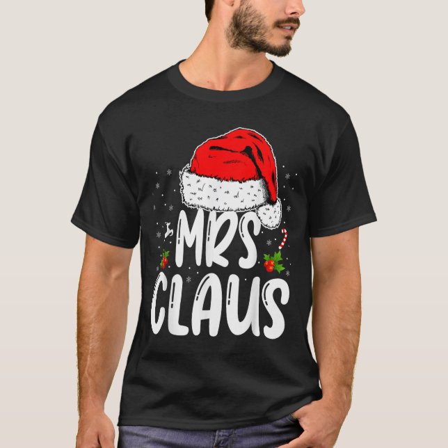 Mr And Mrs Claus Couples Matching Christmas Santa  T-Shirt (Front)