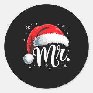 Mr And Mrs Claus Couples Matching Classic Round Sticker