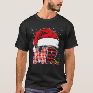 Mr And Mrs Claus Couples Santa Hat Christmas Pajam T-Shirt