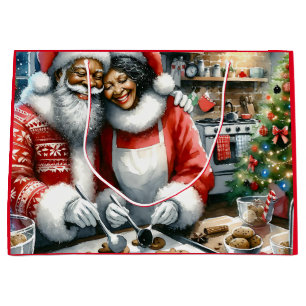 Mr and Mrs Clause Cute Christmas Large Gift Bag