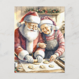 Mr and Mrs Clause Cute Christmas Personalised Holiday Postcard
