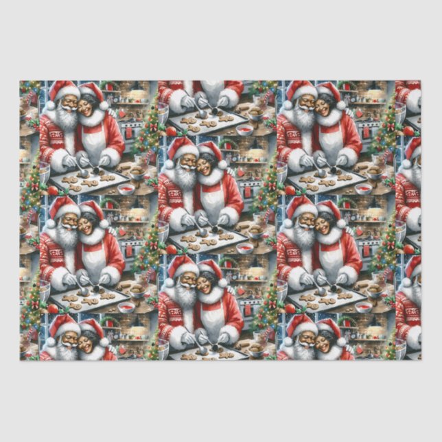 Mr and Mrs Clause Cute Christmas  Tissue Paper (Front)