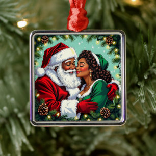 Mr and Mrs Clause Sweet Christmas  Metal Ornament
