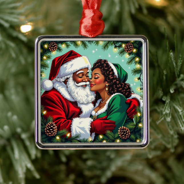 Mr and Mrs Clause Sweet Christmas  Metal Ornament (Tree)