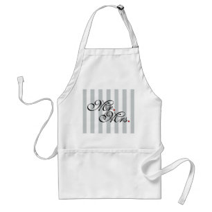 Mr. and Mrs. Click to Customise Colour Stripes Standard Apron