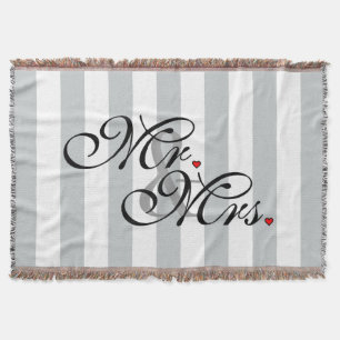 Mr. and Mrs. Click to Customise Colour Stripes Throw Blanket