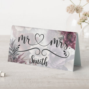 Mr. and Mrs. custom floral wedding