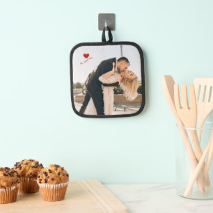 Mr. and Mrs. Custom Wedding Photo Pot Holder