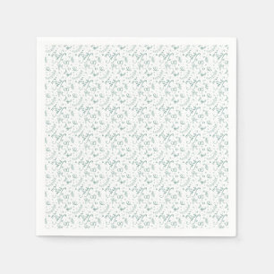 Mr and mrs cute doodles sage green napkin
