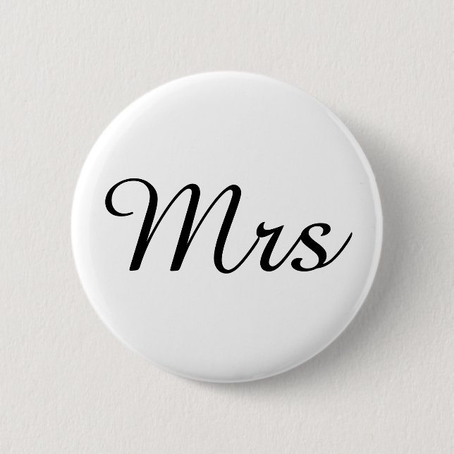 Mr and Mrs | elegant modern matching couple 6 Cm Round Badge (Front)