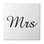Mr and Mrs | elegant modern matching couple Ceramic Tile<br><div class="desc">"Mr and Mrs" Matching couple gift with elegant modern black and white design. Perfect for • Lovers/Couple • Newlywed • Wedding anniversary • Valentine's day Click on the customise it button to personalise the design by choosing the background colour you like and even add your own text. Matching items are...</div>