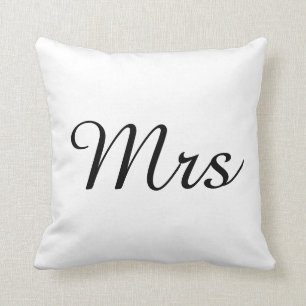 Mr and Mrs elegant modern matching couple Cushion