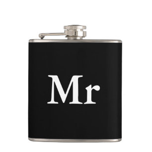 Mr and Mrs   elegant modern matching couple Hip Flask