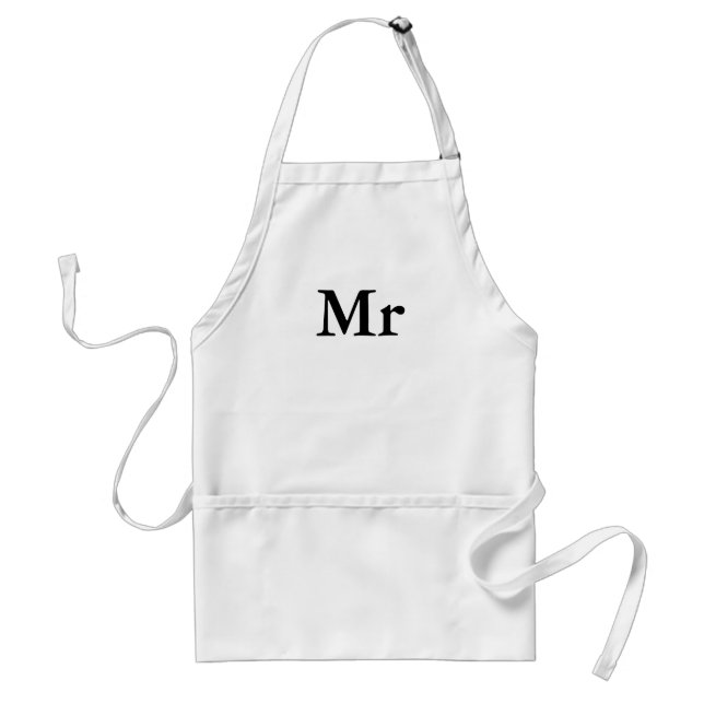 Mr and Mrs | elegant modern matching couple Standard Apron (Front)