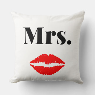 Mr and Mrs | elegant modern matching couple Throw  Cushion
