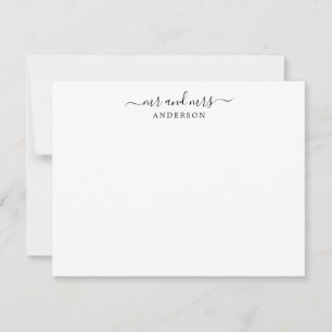Mr and Mrs Elegant Script Calligraphy Newlyweds Card