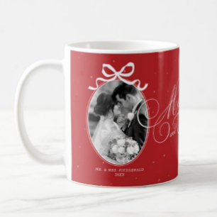 Mr and Mrs Elegant Script Photo Coffee Mug