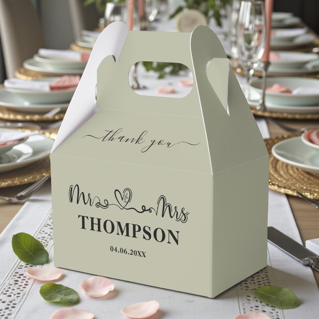 Mr and Mrs Elegant Simple | Cement Grey Favour Box (Creator Uploaded)