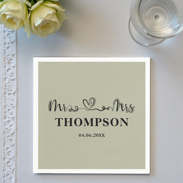 Mr and Mrs Elegant Simple | Cement Grey Napkin (Creator Uploaded)