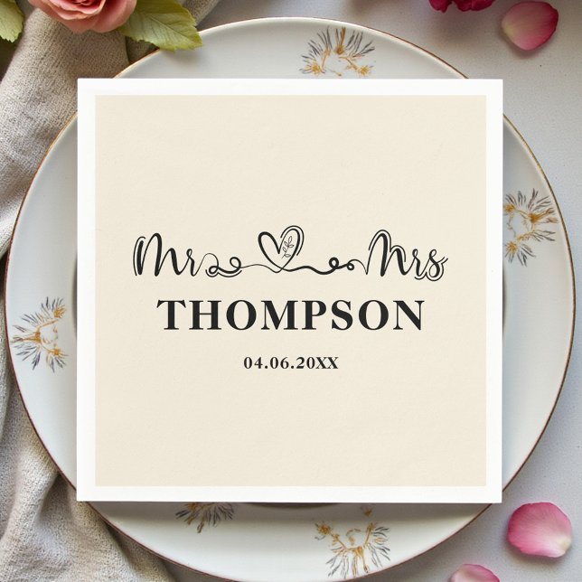 Mr and Mrs Elegant Simple | Natural White Napkin (Creator Uploaded)