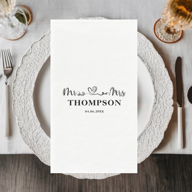 Mr and Mrs Elegant Simple | White Napkin (Creator Uploaded)