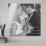 Mr. and Mrs. Elegant Wedding Photo Personalised Faux Canvas Print<br><div class="desc">elegant Mr. and Mrs. Calligraphy personalised with photo and name. A simple newly wed wedding keepsake you will cherish for many years.</div>