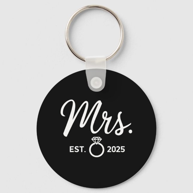 Mr. And Mrs. Engagement Tees Just Married Wedding  Key Ring (Front)