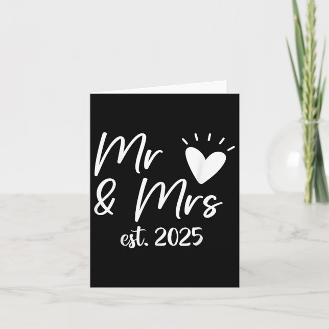 Mr. And Mrs. Est. 2025 Married Couple Wedding Husb Card (Front)