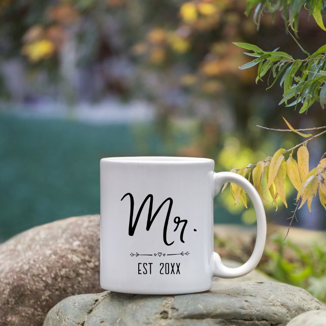 Mr and Mrs Est Wedding Gift Christmas for Couples Mug (Creator Uploaded)