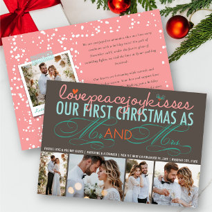 Mr And Mrs First Christmas Photo Collage Wedding Invitation