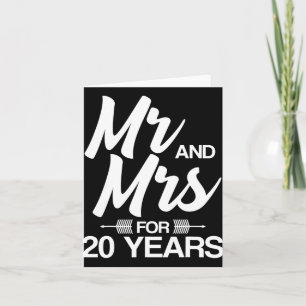 Mr. And Mrs. For 20 Years 20th Wedding Anniversary Card