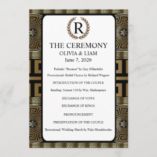 Mr. and Mrs. Formal Classical Grecian Key of Life Program