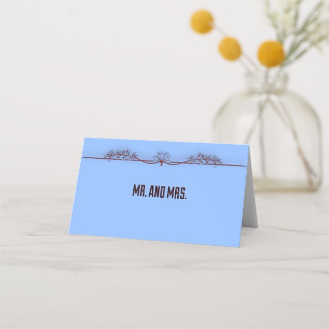 Mr. and Mrs. Guest with Lined Florish Place Card (Front)