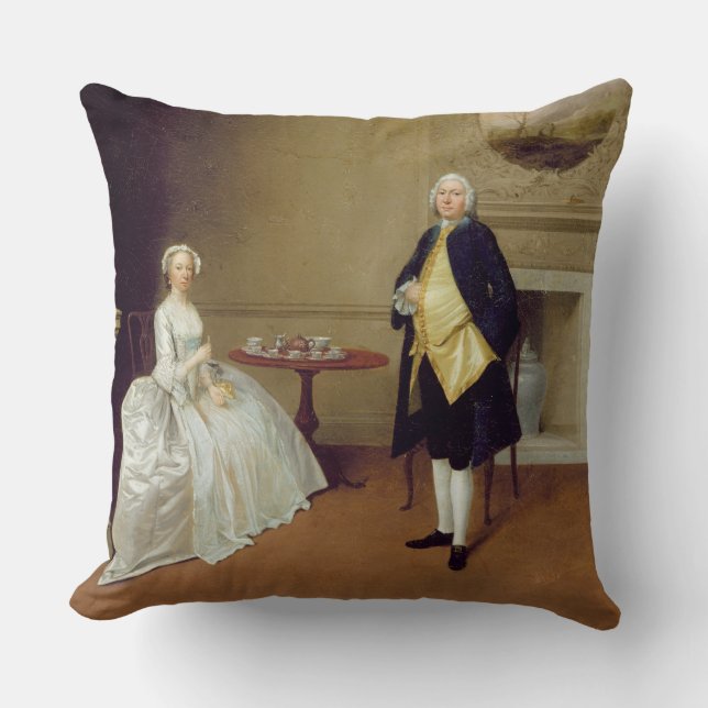 Mr and Mrs Hill, c.1750-51 (oil on canvas) Cushion (Front)