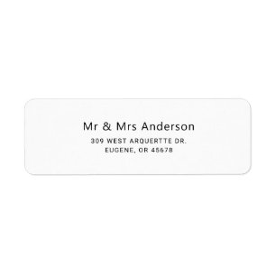 Mr and Mrs Home Return Address Label
