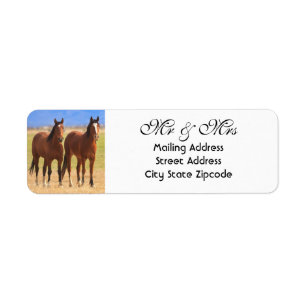 Mr and Mrs Horse Return Address Label