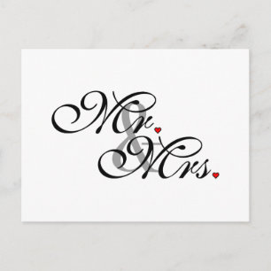 Mr. and Mrs. Husband Wife His Her Newly Weds Postcard