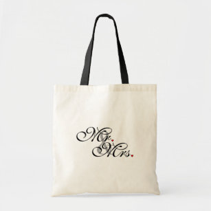 Mr. and Mrs. Husband Wife His Her Newly Weds Tote Bag