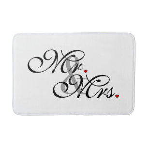 Mr. and Mrs. Husband Wife His Hers Newly Weds Bath Mat