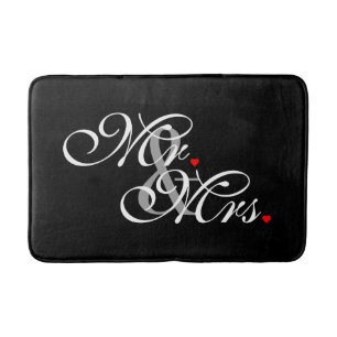 Mr. and Mrs. Husband Wife His Hers Newly Weds Bath Mat